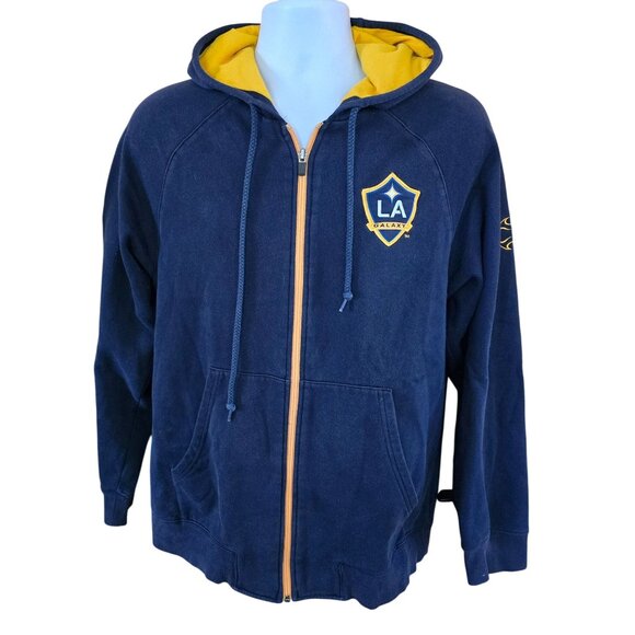 Adidas LA Galaxy Navy & Gold Hoodie Sweatshirt M MLS soccer football - Picture 1 of 8